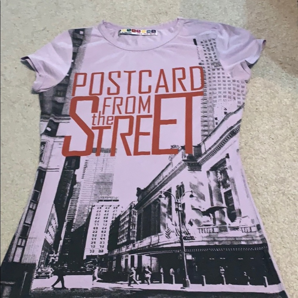 Postcard from the street scene t-shirt.